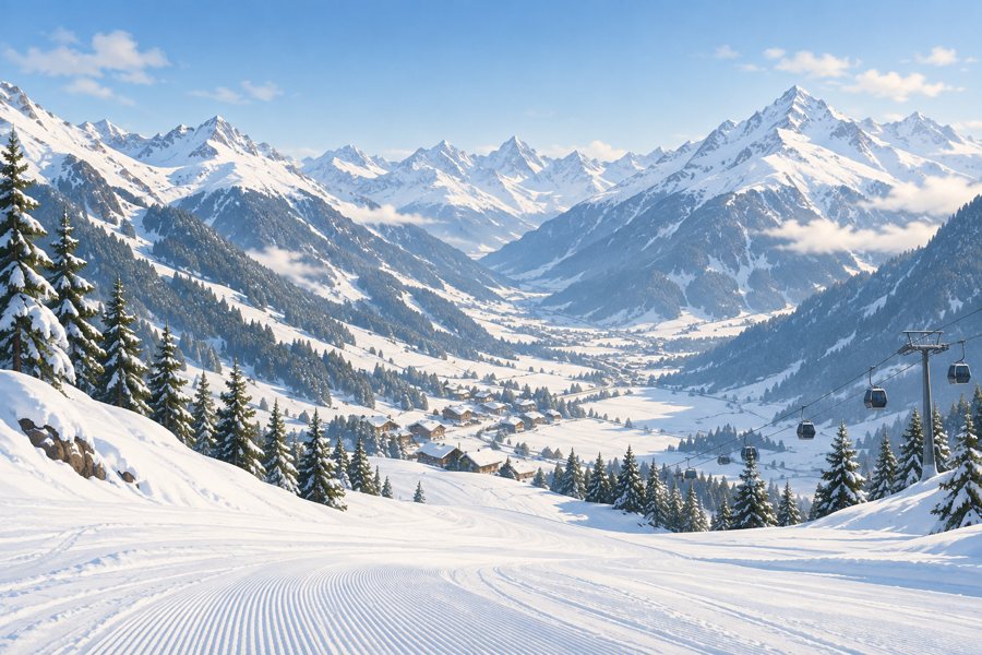 Silvretta Montafon – KI-generierte Symbolillustration