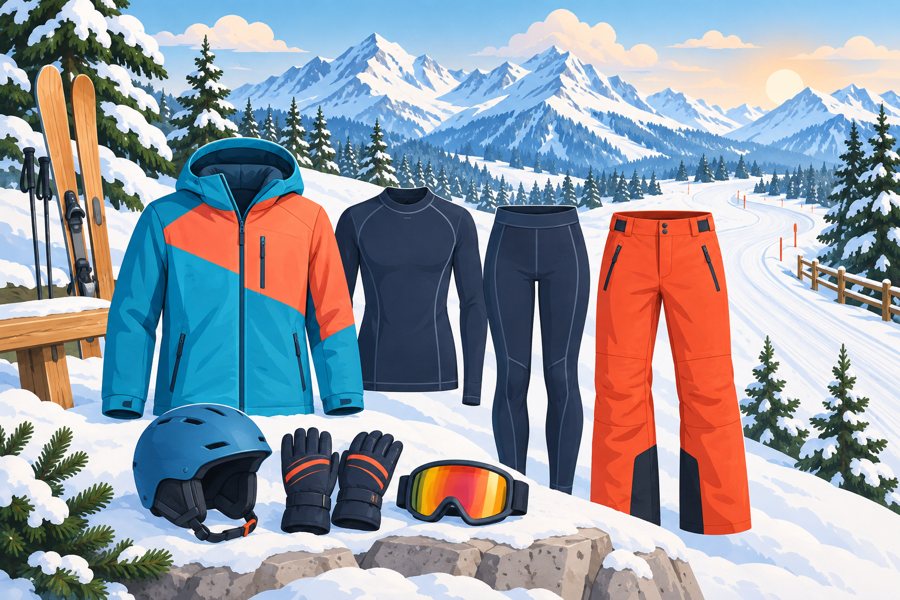 Skikleidung und Schichten im Skiurlaub