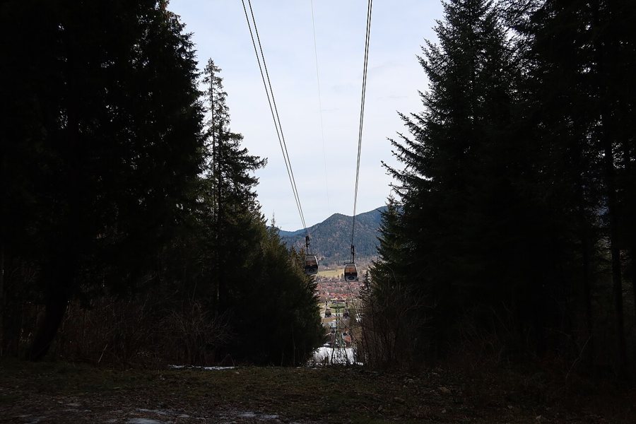 Blick auf die Brauneck-Bergbahn in Lenggries