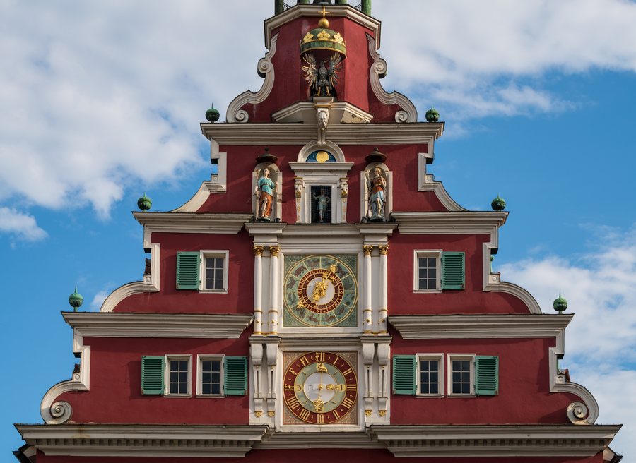 Esslingen a.N. - Altstadt - Altes Rathaus - nördlicher Giebel mit Abendsonne