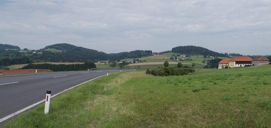 Panorama mit Häusern zwischen Zwettl an der Rodl und Glasau