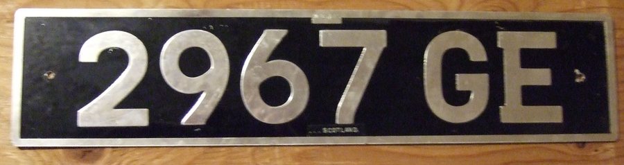 File:United Kingdom license plate 2967 GE Glasgow SCOTLAND 1928-1930 Flickr - woody1778a.jpg