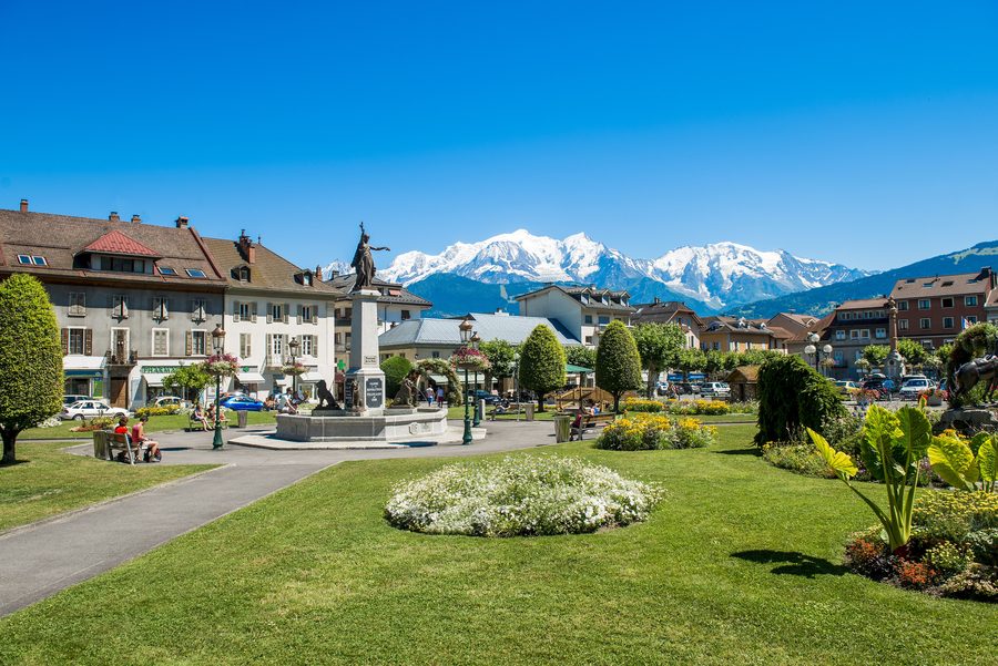 Place Charles Albert in Sallanches in Haute-Savoie