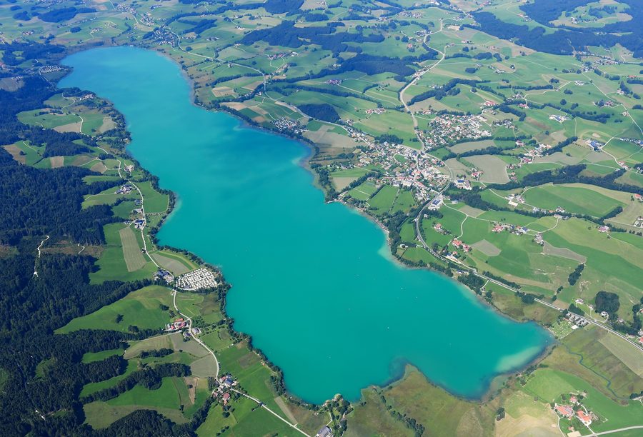 Aerial image of Irrsee viewed from the southwest