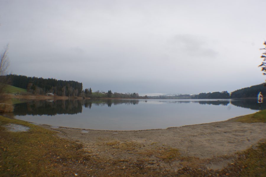 Niedersonthofener See mit Ufer und Allgäuer Landschaft bei Waltenhofen