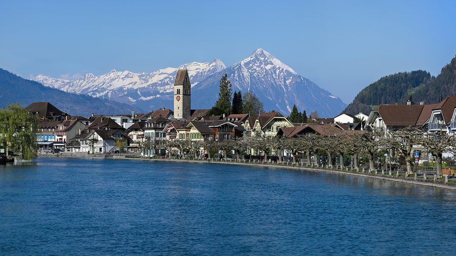 Ortsansicht von Unterseen in der Schweiz