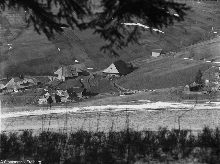 Historischer Winterblick auf Todtnauberg im Schwarzwald