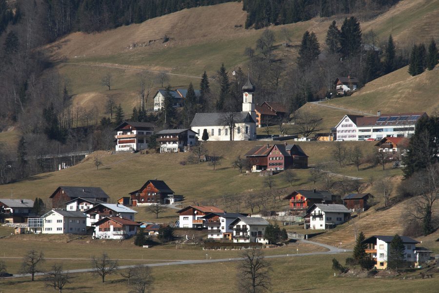 Ortskern von Thüringerberg im Großen Walsertal, Vorarlberg