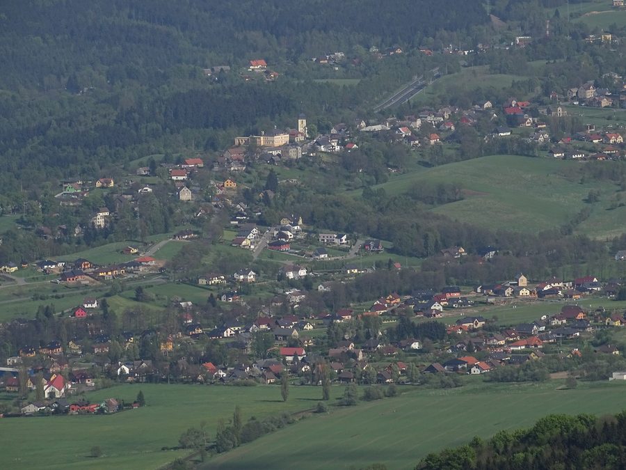 Minkovice and Dlouhý Most seen from Ještěd hill