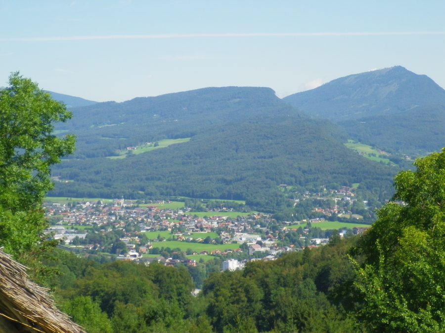Blick vom Keltendorf am Dürrnberg bei Hallein in das Salzachtal