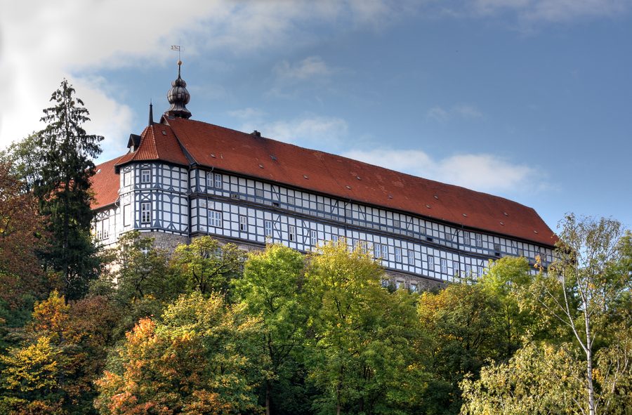 Schloss Herzberg in Herzberg am Harz, von Osten gesehen