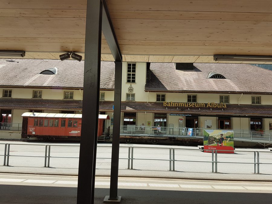 Eingang zum Bahnmuseum Albula in Bergün/Bravuogn