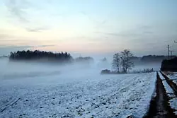 Abenddämmerung im Schnee